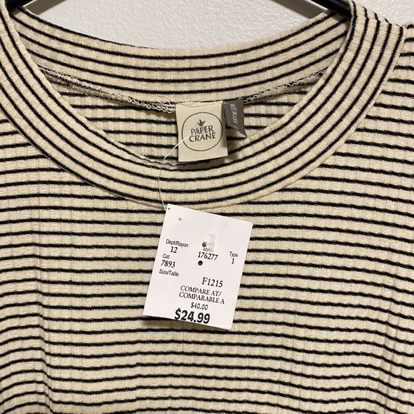 Paper Crane NWT striped dress size L - Picture 5 of 10